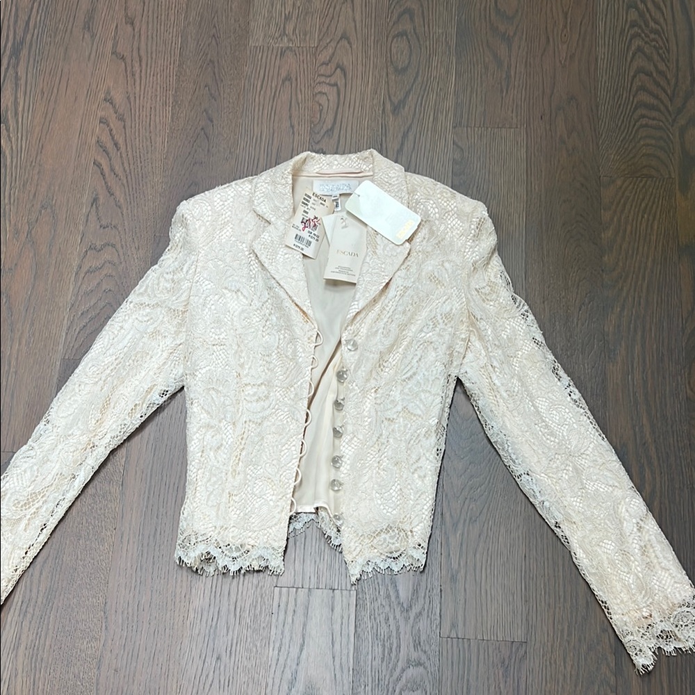Escada Cream Lace Blazer with Romantic Flair